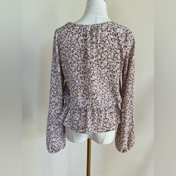 Sienna Sky Peplum Long Sleeve Button Down Floral Blouse - Picture 6 of 7